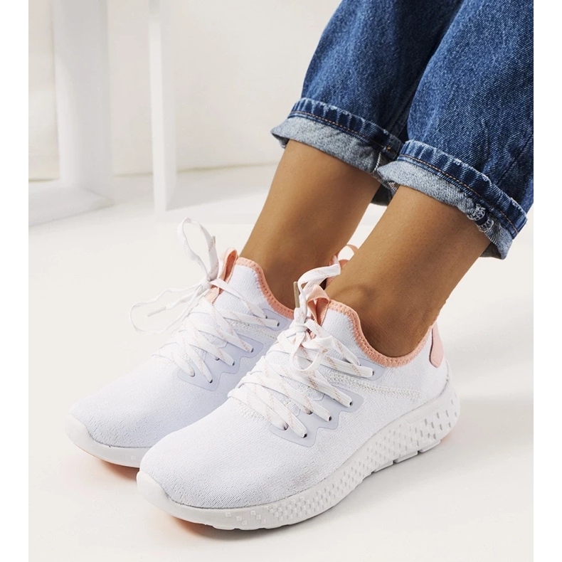 D/GMR Valkoiset ja vaaleanpunaiset Lenna urheilukengät valkoinen 1