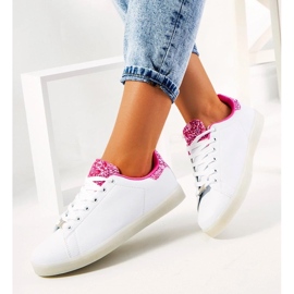 D/GMR Valkoiset ja vaaleanpunaiset lenkkarit Alfaro led-valoilla valkoinen 2