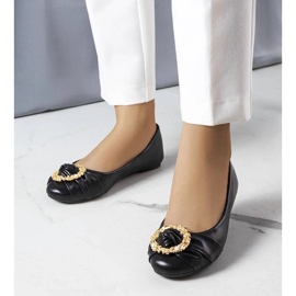 D/GMR Antoinette mustat balerinat kultakoristeilla 1