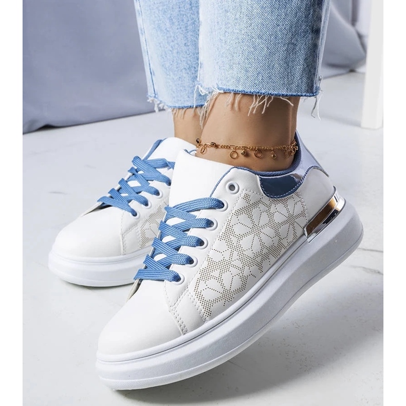 D/GMR Erinin valkoiset ja siniset kengät, joissa on rei'itys valkoinen 1