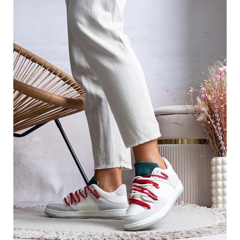 D/GMR Harmaat lenkkarit naisten lenkkarit punaisella Arcobaleno -nauhoilla 2