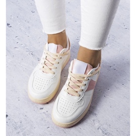 D/GMR Marcellan valkoiset ja vaaleanpunaiset naisten tennarit valkoinen 2