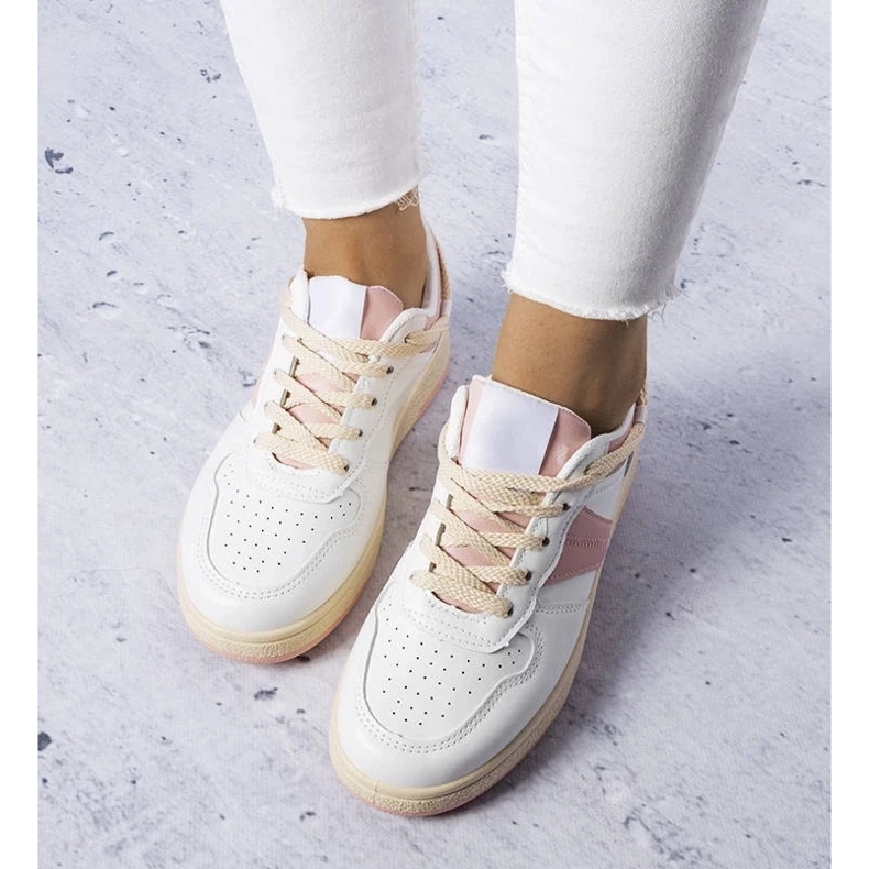 D/GMR Marcellan valkoiset ja vaaleanpunaiset naisten tennarit valkoinen 2