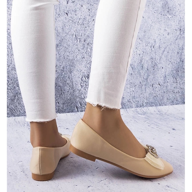 D/GMR LaGarden beige-ballerinat rusetilla ja strassilla 2