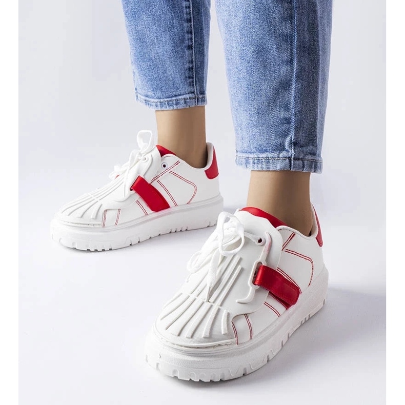 D/GMR Valkoiset ja punaiset lenkkarit Binet-alustalla punainen 1