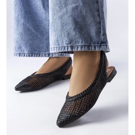 D/GMR Maheun mustat harjakattoiset balerinat avokorolla 2