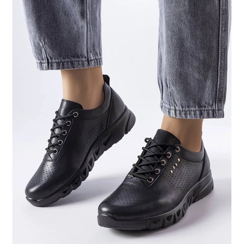 D/GMR Brodeurin mustat harjakattoiset nahkaiset broguet 1