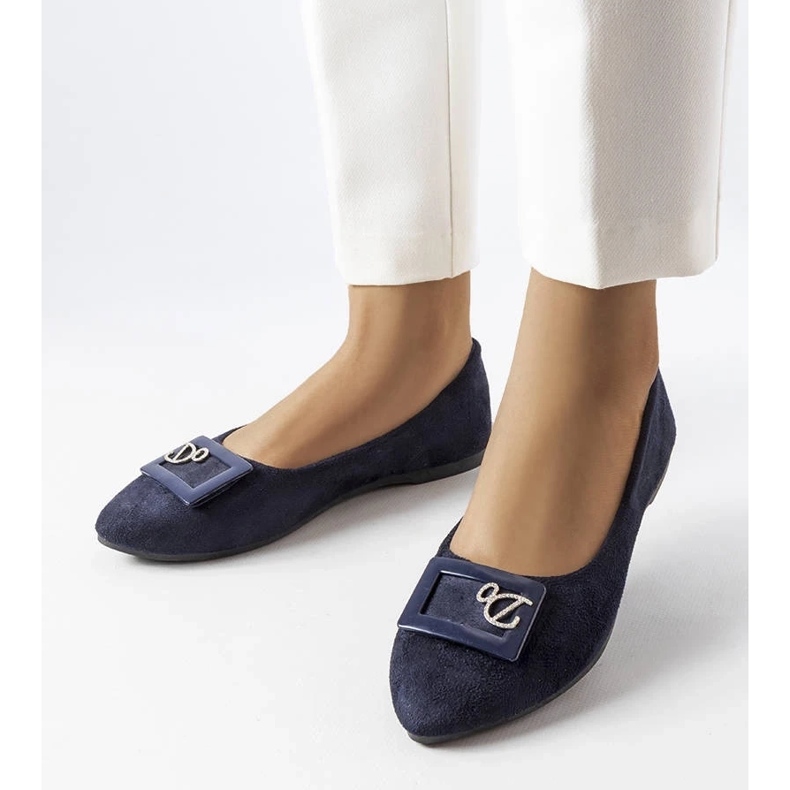 D/GMR Flemingin laivastonsiniset balerinat strassilla sininen 1