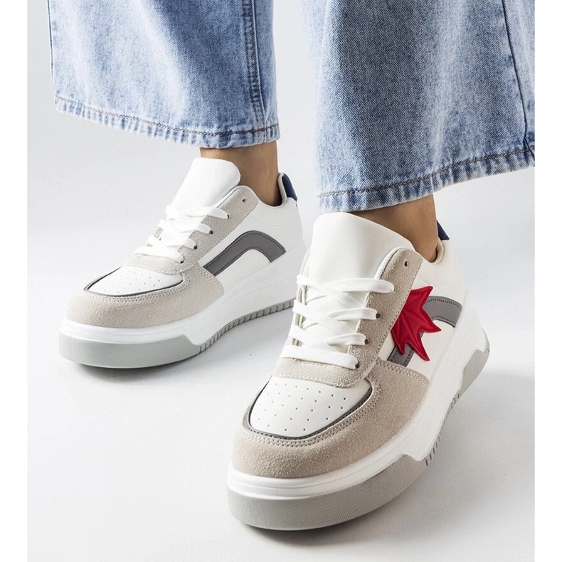 D/GMR Kollinsin valkoiset tennarit ekologisella mokkanahalla valkoinen 1