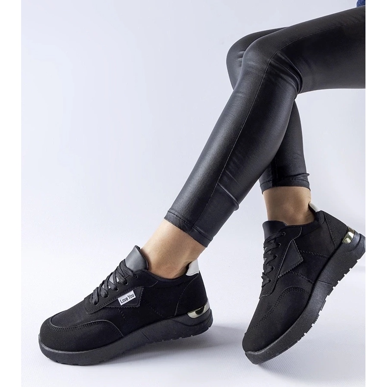 D/GMR Mustat Geraldino-kankaiset tennarit 2