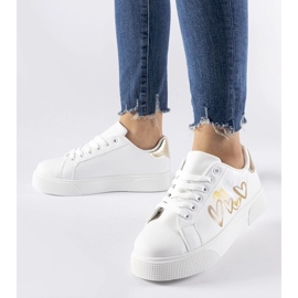 D/GMR Valkoiset ja kultaiset lenkkarit Montclair -alustalla valkoinen 2