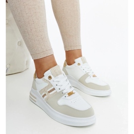 D/GMR Valkoiset ja beigenväriset tennarit Negisti-alustalla valkoinen 1