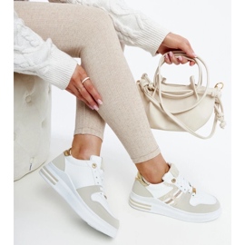 D/GMR Valkoiset ja beigenväriset tennarit Negisti-alustalla valkoinen 2