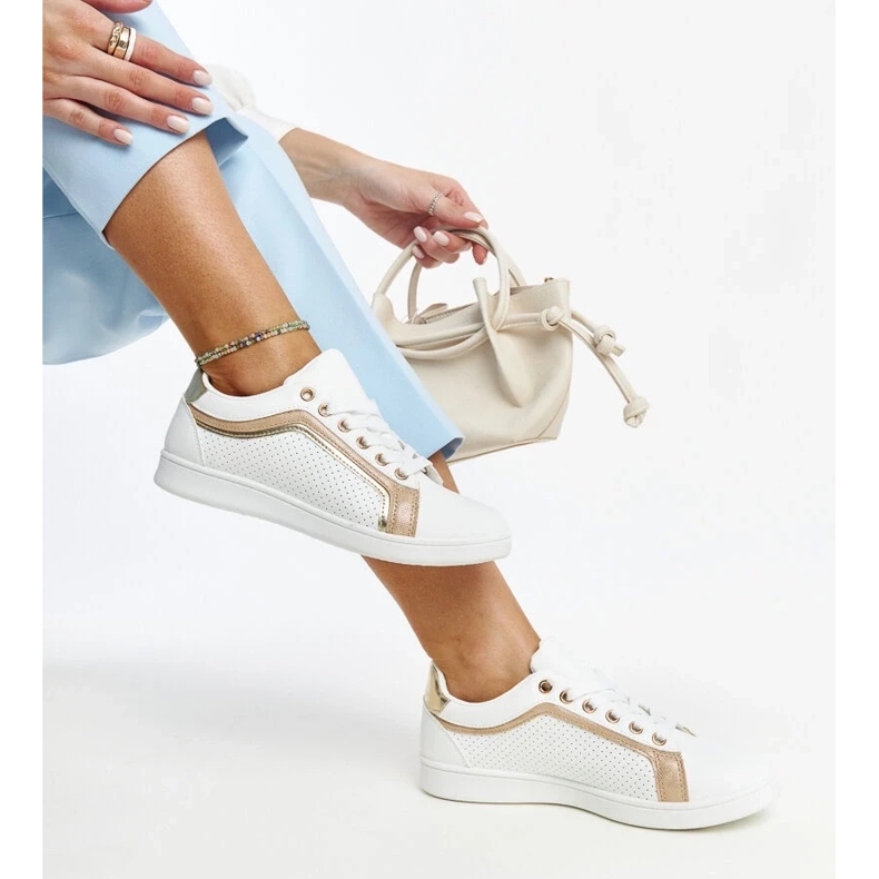 D/GMR Valkoiset ja kultaiset Amala-alustaiset tennarit valkoinen 2