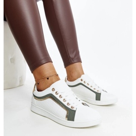 D/GMR Valkoiset ja vihreät lenkkarit Amala alustalla valkoinen 2