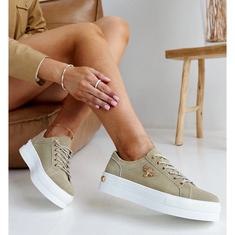 Vihreät nahka -lenkkarit Mikan paksulla pohjalla 2