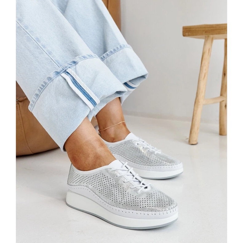 Hopeiset nahkalenkkarit Amana-alustalla hopea 1