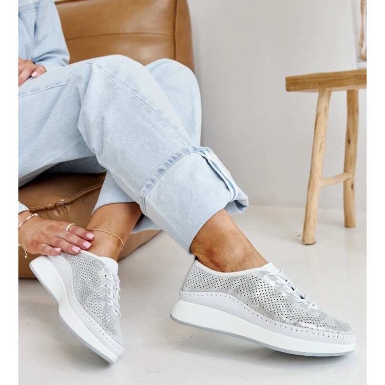 Hopeiset nahkalenkkarit Amana-alustalla hopea 2