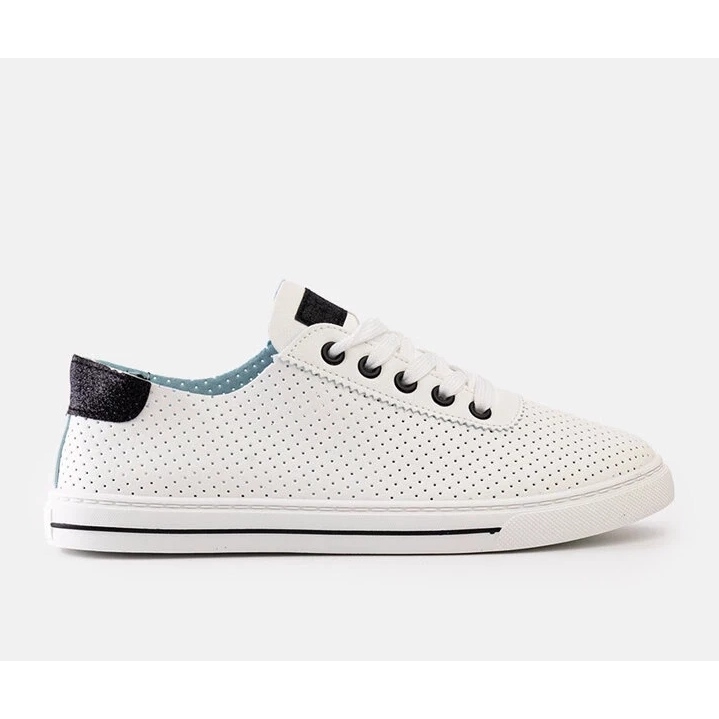 Naisten valkoiset rei'itetyt lenkkarit pitsi -lenkkarit valkoinen 1