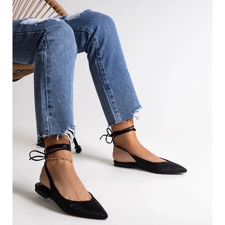 D/CEO Tyylikkäät nauhalliset mustat balettiasut strassilla 1