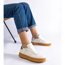 D/CEO Valkoiset nauhalliset lenkkarit Felicita-tasolla valkoinen 1