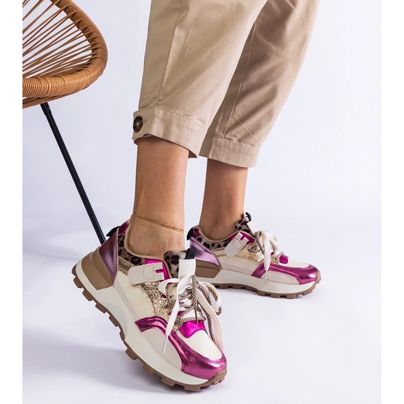 D/CEO Vaaleanpunaiset lenkkarit, jotka on koristeltu eläimen motiivilla Soria vaaleanpunainen 2