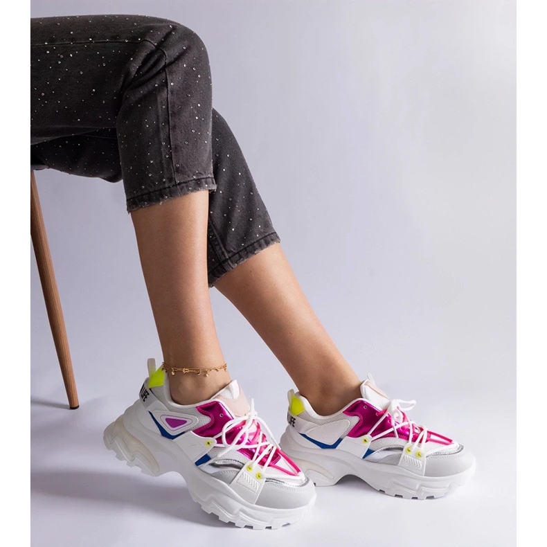 D/CEO Valkoiset ja pinkit Sulamita urheilulenkkarit valkoinen 2