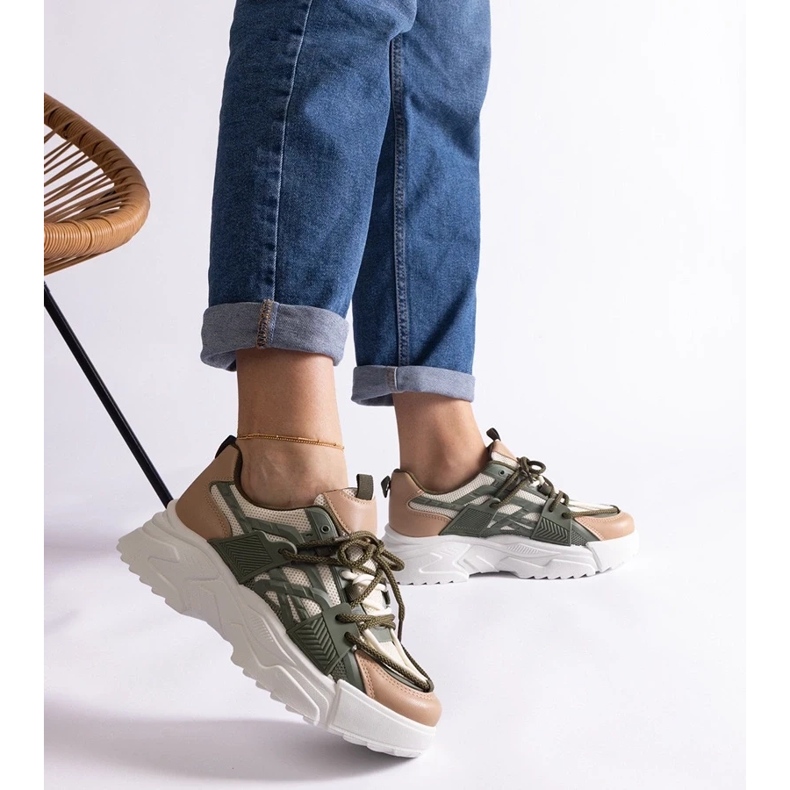 D/CEO Vihreät ja beigenväriset naisten lenkkarit Alva 2