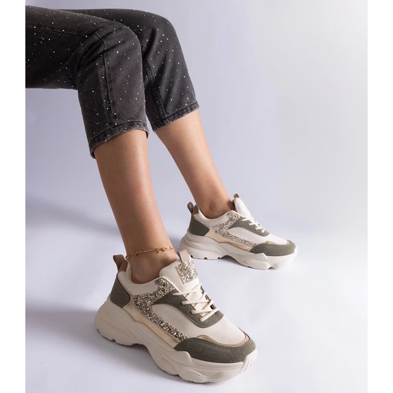 D/CEO Vihreät tennarit glitterillä Clorinda-sisäkkeillä 1