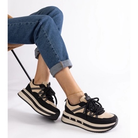 D/CEO Mustat ja beigenväriset naisten tennarit Renetta 2