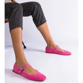 D/CEO Tumman vaaleanpunainen balleriinit solki ja neliö nenä pergas 2