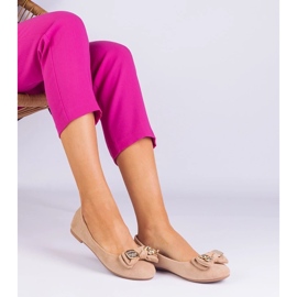 D/CEO Beige klassinen balleriinit masolilla keulalla 1