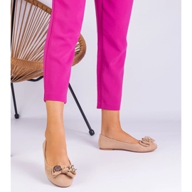 D/CEO Beige klassinen balleriinit masolilla keulalla 2