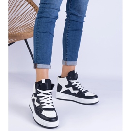 Naisten valkoiset ja valkoiset lenkkarit musta 1