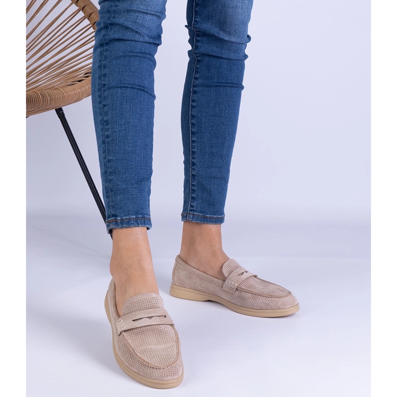 Brown Classic Openwork Leafers from Ekozamsz ruskea 1