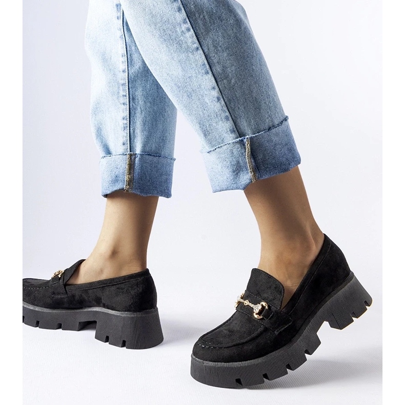 D/CEO Gaiolan mustat mokasiinit soljella ja strassilla 2