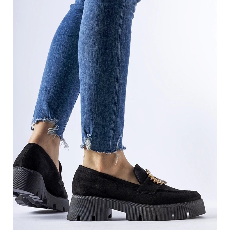 D/CEO Mustat mokasiinit, joissa on Stanislas-solki 2