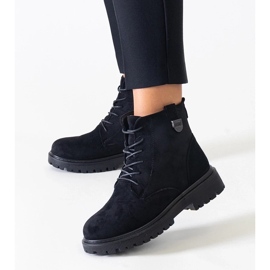 D/CEO Mustat ekologiset mokkanahkatyösaappaat Leonora-alustalla 2