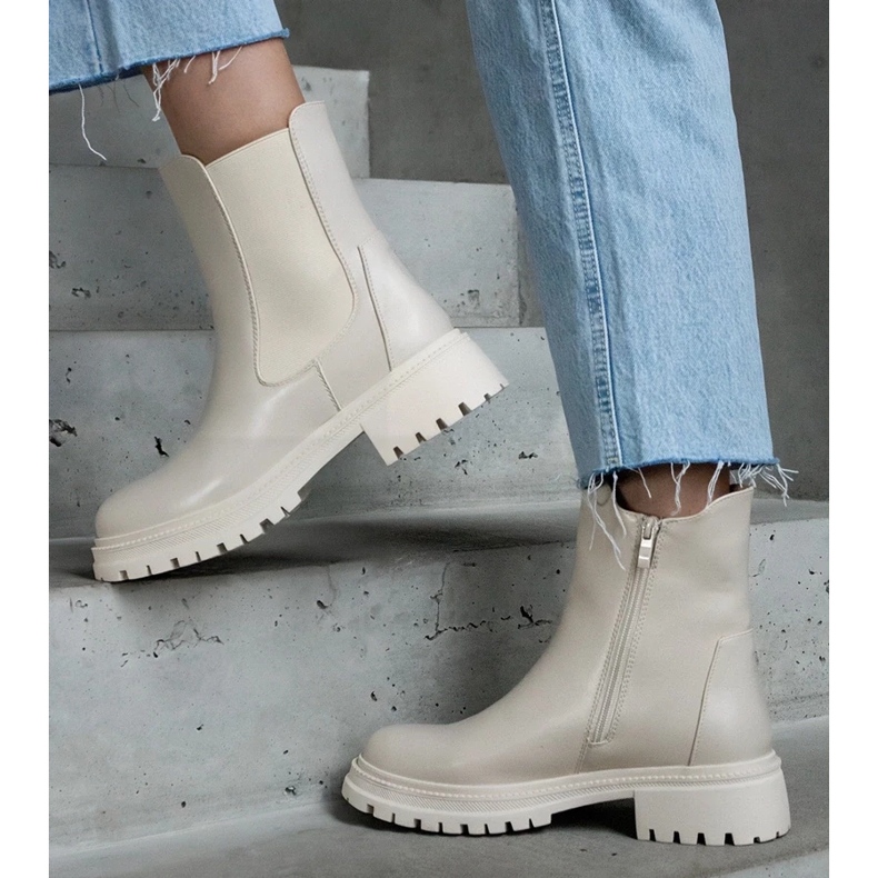 D/CEO Beiget eristetyt saappaat vetoketjulla, eko-nahkaa Alia 1