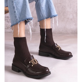 D/CEO Ruskeat saappaat, joissa kangaspäällinen, by Krisa 1