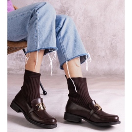 D/CEO Ruskeat saappaat, joissa kangaspäällinen, by Krisa 2