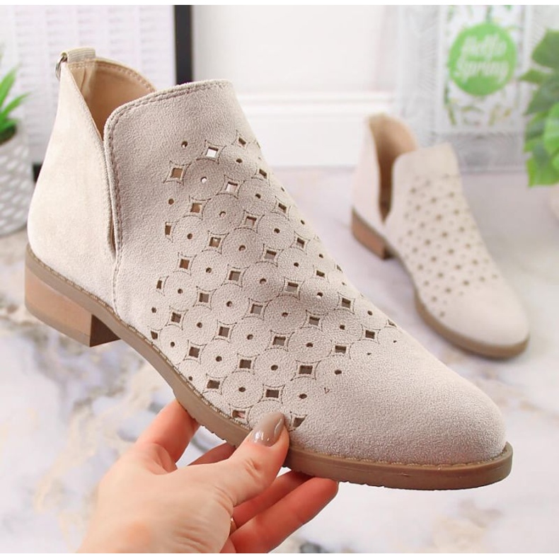 M.Daszyński Openwork Boots M. Daszyński San12b beige 1