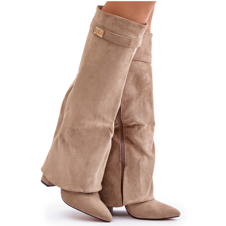 Givana Saappaat pylväässä korotetulla ylemmällä eristetyllä beigellä 4