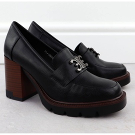 Naisten kengät Black Potocki -viestissä koristeella SZ12403 musta 2