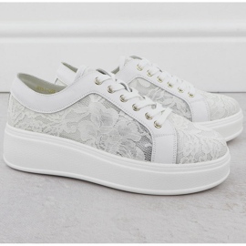 S.Barski Kengät Białe S. Barski HY51-059 -nauhalustalla valkoinen 2