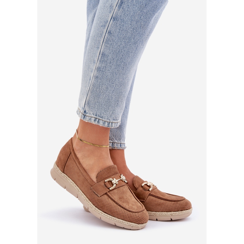 AVOLLISET LEAFORIT KULTAISEKSI JA JUTE BROWN BLAID ruskea 1