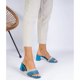 Sininen tyylikäs flip flops pylväässä zirkonilla 3