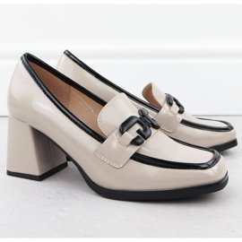 Maalattuja kenkiä Potocki SZ12553 koristeella beige 2