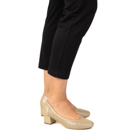 Exquisite AVOKUVAT Nahkapumput vakaa kantapää 1622ex beige 1