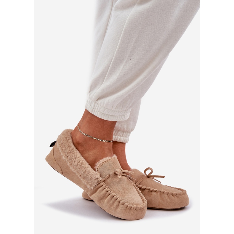 Naisten mokkasiinit beige -turkista 1